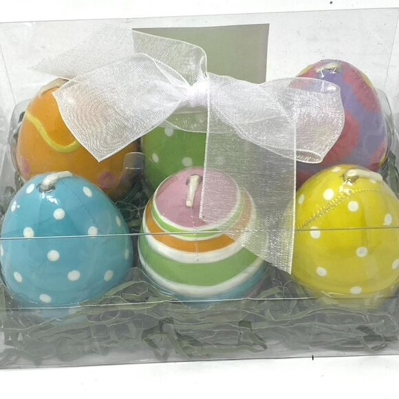Target 6 Easter Egg Shaped Candles Bed Of Grass Gift Box - Picture 5 of 6